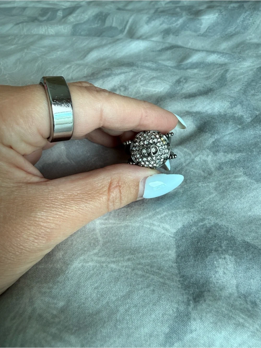 Silver Crystal Cluster Statement Ring - Silver